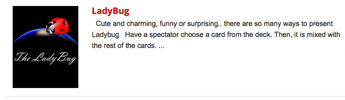Ladybird magic tricks - Ladybird